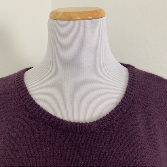 Calypso St Barth 100% Cashmere Knit Sweater Top Women’s M Plum Short Sleeve Soft - Picture 4 of 13
